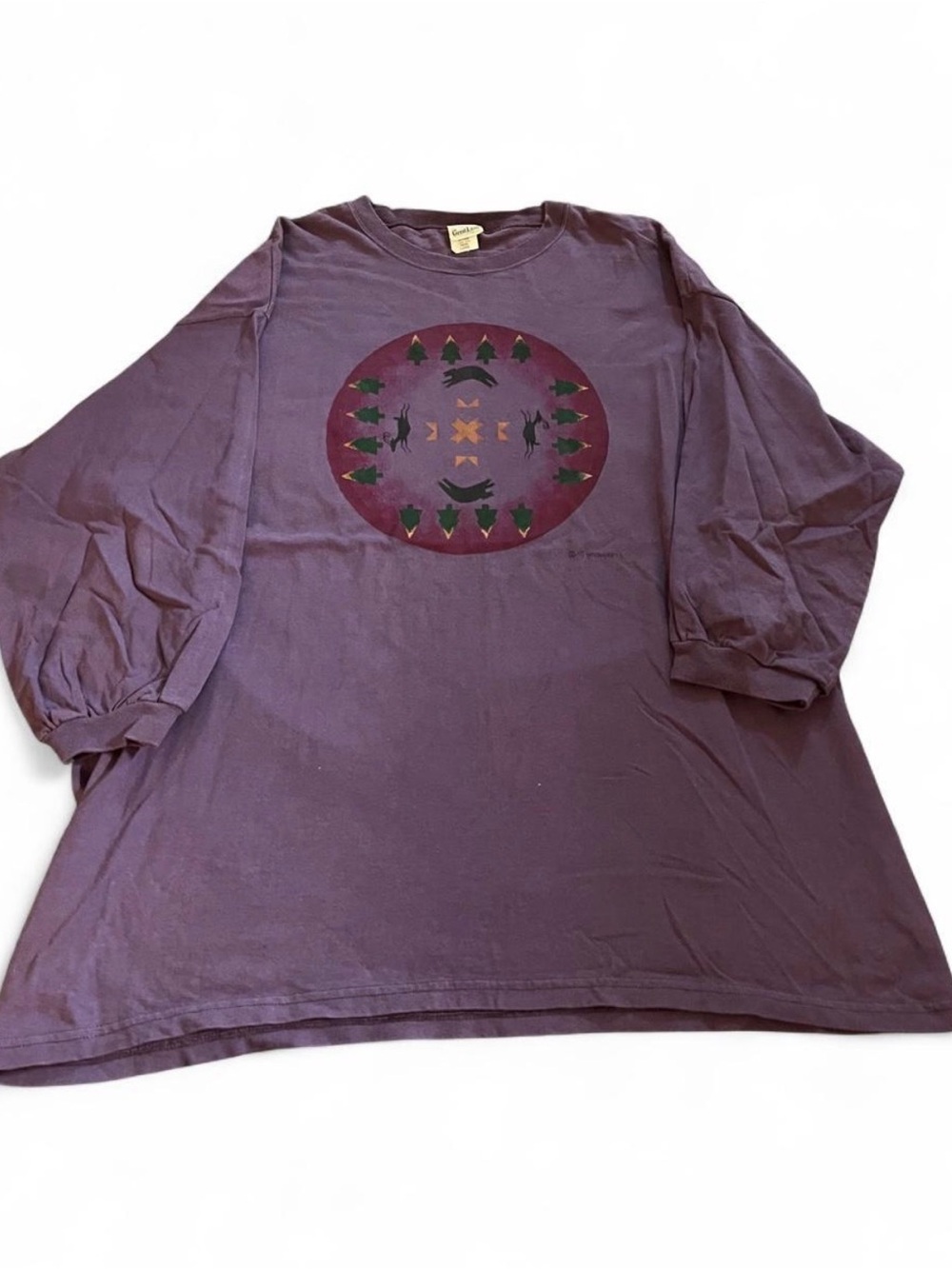 Men’s 90s Purple Long Sleeve Nature Outdoor Shirt Size L